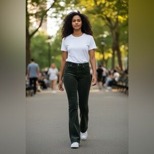 Christopher Blue Stretch Corduroy Bootcut Flare Pant Bay Leaf Green SO5029